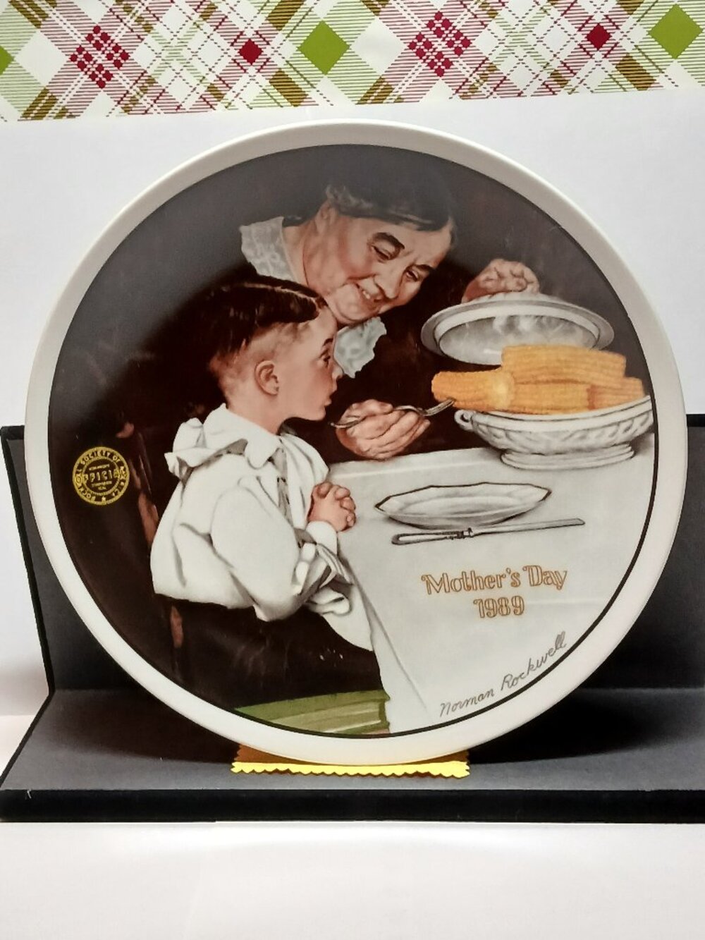 Vintage Edwin M. Knowles China Company 1989 Mother's Day Norman Rockwell PLATE